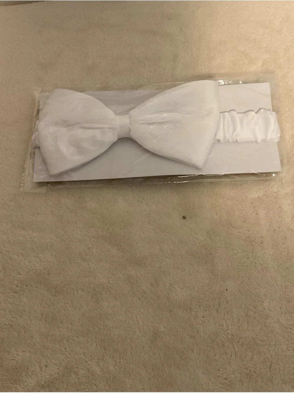 White Satin Bow Headband for Kids